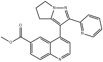 6-Quinolinecarboxylic acid, 4-[5,6-dihydro-2-(2-pyridinyl)-4H-pyrrolo[1,2-b]pyrazol-3-yl]-, Methyl ester Structure