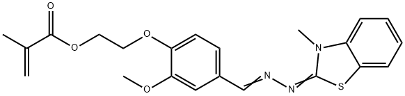 2-[2-methoxy-4-[[(3-methyl-3H-benzothiazol-2-ylidene)hydrazono]methyl]phenoxy]ethyl methacrylate Struktur