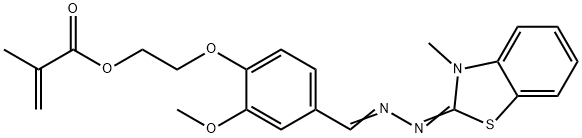 2-[2-methoxy-4-[[(3-methyl-3H-benzothiazol-2-ylidene)hydrazono]methyl]phenoxy]ethyl methacrylate 结构式