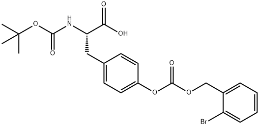 N-[(1,1-ジメチルエトキシ)カルボニル]-O-[(2-ブロモベンジルオキシ)カルボニル]-L-チロシン 化学構造式