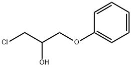 1-フェノキシ-3-クロロプロパン-2-オール 化学構造式