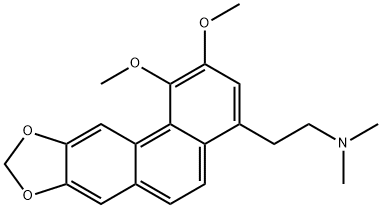 N,N-ジメチル-3,4-ジメトキシ-6,7-(エポキシメタノキシ)フェナントレン-1-エタンアミン 化学構造式