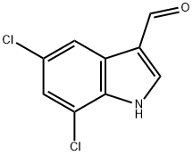 5,7-二氯吲哚-3-甲醛 结构式