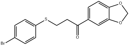 1-(1,3-BENZODIOXOL-5-YL)-3-[(4-BROMOPHENYL)SULFANYL]-1-PROPANONE 结构式