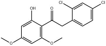 2-(2,4-DICHLOROPHENYL)-1-(2-HYDROXY-4,6-DIMETHOXYPHENYL)ETHANONE 结构式