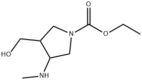 1-Pyrrolidinecarboxylicacid,3-(hydroxymethyl)-4-(methylamino)-,ethylester(9CI) 结构式