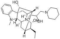 (17R,21-alpha)-17,21-Dihydroxy-4-(2-hydroxy-3-piperidinopropyl)ajmalan ium 结构式