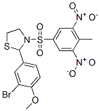 Thiazolidine, 2-(3-bromo-4-methoxyphenyl)-3-[(4-methyl-3,5-dinitrophenyl)sulfonyl]- (9CI) 结构式