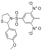 Thiazolidine, 2-(4-methoxyphenyl)-3-[(4-methyl-3,5-dinitrophenyl)sulfonyl]- (9CI) 结构式