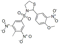 Thiazolidine, 2-(4-methoxy-3-nitrophenyl)-3-[(4-methyl-3,5-dinitrophenyl)sulfonyl]- (9CI) 结构式