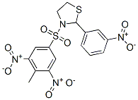 Thiazolidine, 3-[(4-methyl-3,5-dinitrophenyl)sulfonyl]-2-(3-nitrophenyl)- (9CI) 结构式