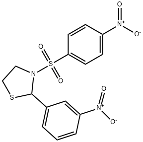 Thiazolidine, 2-(3-nitrophenyl)-3-[(4-nitrophenyl)sulfonyl]- (9CI) 结构式