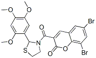 Thiazolidine, 3-[(6,8-dibromo-2-oxo-2H-1-benzopyran-3-yl)carbonyl]-2-(2,4,5-trimethoxyphenyl)- (9CI) Struktur