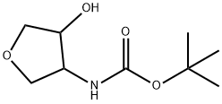 Carbamic acid, (tetrahydro-4-hydroxy-3-furanyl)-, 1,1-dimethylethyl ester (9CI) Struktur