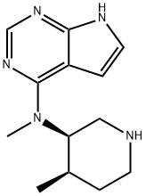 N-メチル-N-((3R,4R)-4-メチルピペリジン-3-イル)-7H-ピロロ[2,3-D]ピリミジン-4-アミン 化学構造式