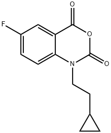 1-(2-シクロプロピルエチル)-6-フルオロベンゾ[D][1,3]オキサジン-2,4-ジオン 化学構造式