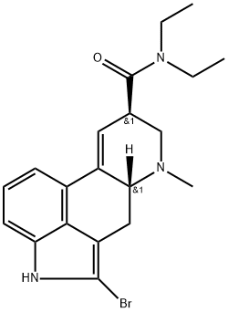 2-ブロモ-9,10-ジデヒドロ-N,N-ジエチル-6-メチルエルゴリン-8β-カルボアミド 化学構造式
