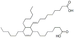 6-(9-carboxy-1-nonenyl)-4,5-dihexylcyclohex-2-ene-1-octanoic acid 结构式