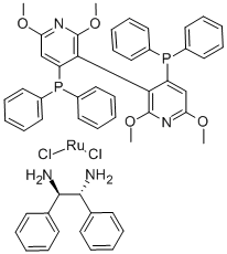 ジクロロ[(R)-(+)-2,2',6,6'-テトラメトキシ-4,4'-ビス(ジフェニルホスフィノ)-3,3'-ビピリジン][(1R,2R)-(+)-1,2-ジフェニルエチレンジアミン]ルテニウム(II), min. 95% 化学構造式