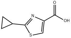 2-シクロプロピル-1,3-チアゾール-4-カルボン酸 化学構造式