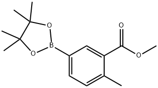 3-(メトキシカルボニル)-4-メチルフェニルボロン酸, ピナコールエステル 化学構造式