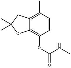 N-Methylcarbamic acid 2,3-dihydro-2,2,4-trimethylbenzofuran-7-yl ester Struktur