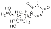 2'-デオキシウリジン-1',2',3',4',5'-13C5 化学構造式