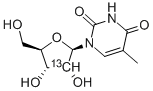 5-メチルウリジン-2'-13C 化学構造式