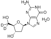 [5',5''-2H2]2'-DEOXYGUANOSINE MONOHYDRATE 化学構造式