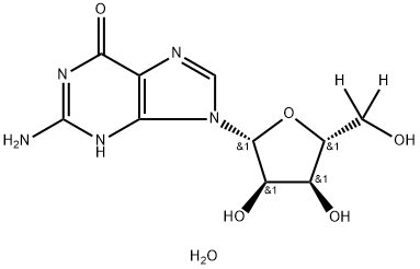 グアノシン-5',5''-D2一水和物 化学構造式