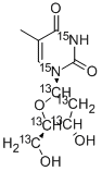 THYMIDINE (DEOXYRIBOSE-13C5; U-15N2) Structure