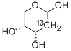 2-デオキシ-D-リボース-2-13C 化学構造式