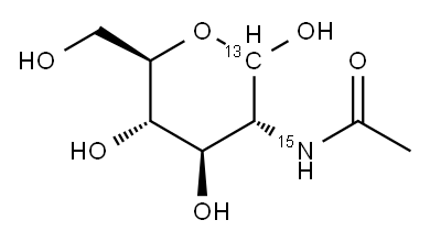 N-アセチル-D-[1-13C15N]グルコサミン 化学構造式