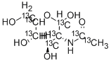 2-[1,2-13C2]ACETAMIDO-2-DEOXY-D-[UL-13C6]GLUCOSE Struktur