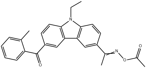 1-[9-Ethyl-6-(2-methylbenzoyl)-9H-carbazol-3-yl]ethanone 1-(O-acetyloxime) Struktur