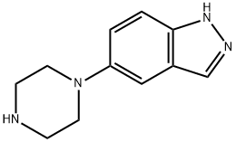 5-(ピペラジン-1-イル)-1H-インダゾール 化学構造式