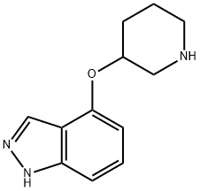 1H-Indazole, 4-(3-piperidinyloxy)- Structure