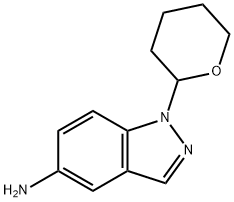 1-(tetrahydro-2H-pyran-2-yl)-1H-indazol-5-amine, 478832-10-9, 结构式