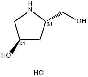 (3R,5S)-5-ヒドロキシメチル-3-ピロリジノール塩酸塩 化学構造式