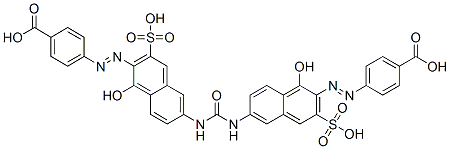 4,4'-[carbonylbis[imino(1-hydroxy-3-sulphonaphthalene-6,2-diyl)azo]]dibenzoic acid Structure