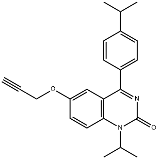 2(1H)-QUINAZOLINONE, 1-(1-METHYLETHYL)-4-[4-(1-METHYLETHYL)PHENYL]-6-(2-PROPYN-1-YLOXY)- Struktur