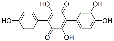 3,6-Dihydroxy-2-(3,4-dihydroxyphenyl)-5-(4-hydroxyphenyl)-1,4-benzoquinone Struktur