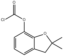 2,2-ジメチル-2,3-ジヒドロベンゾフラン-7-イル=クロロホルマート 化学構造式