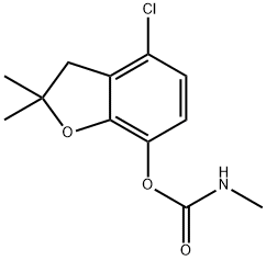 Methylcarbamic acid 4-chloro-2,3-dihydro-2,2-dimethylbenzofuran-7-yl ester Struktur