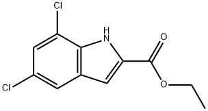 5,7-二氯-1H-吲哚-2-甲酸乙酯,4792-70-5,结构式