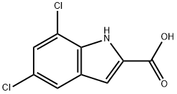 5,7-ジクロロ-1H-インドール-2-カルボン酸 化学構造式