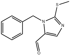 1-BENZYL-2-(METHYLSULFANYL)-1H-IMIDAZOLE-5-CARBALDEHYDE Struktur