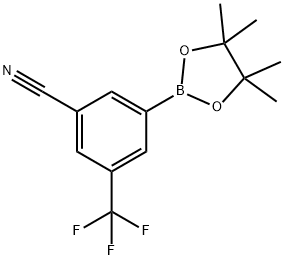 3-(4,4,5,5-テトラメチル-1,3,2-ジオキサボロラン-2-イル)-5-(トリフルオロメチル)ベンゾニトリル 化学構造式