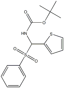 フェニルスルホニル(2-チエニル)メチルカルバミド酸tert-ブチル 化学構造式