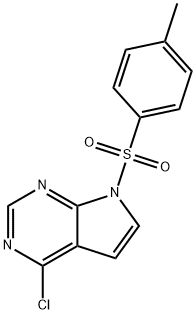 4-クロロ-7-(p-トルエンスルホニル)-7H-ピロロ[2,3-d]ピリミジン 化学構造式